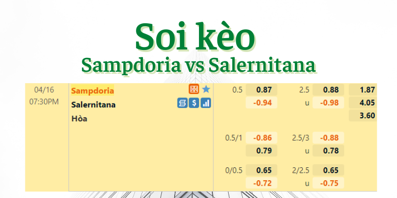 Soi kèo Sampdoria vs Salernitana