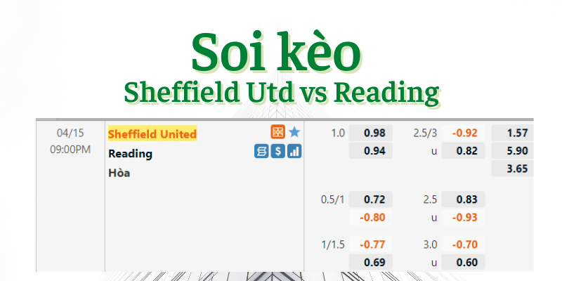 Soi kèo Sheffield Utd vs Reading
