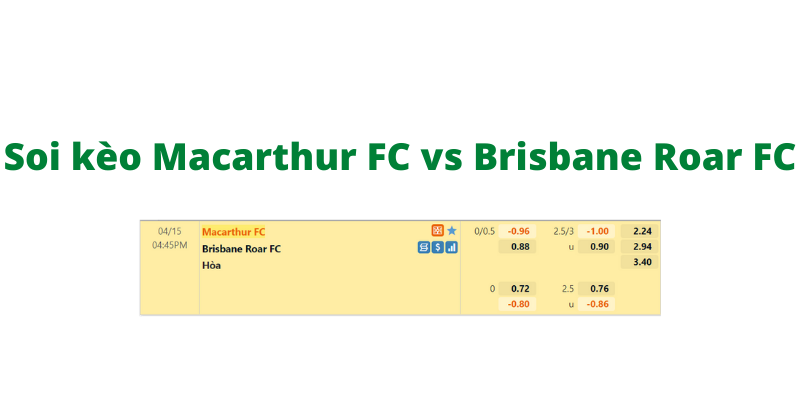 Soi kèo Macarthur FC vs Brisbane Roar FC