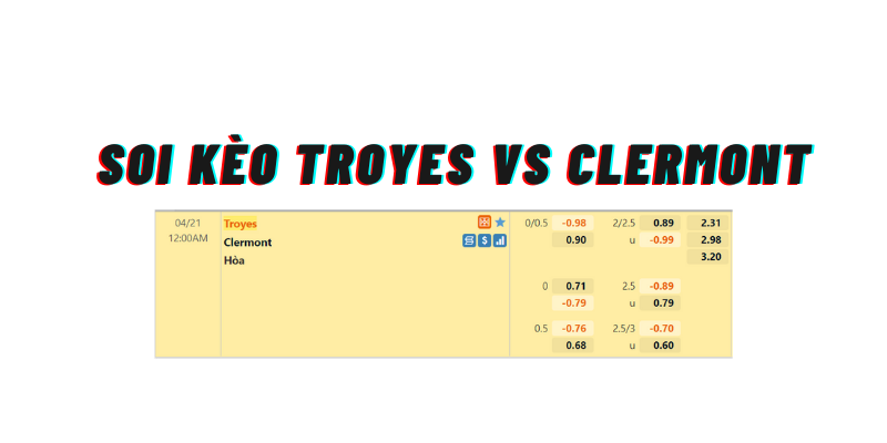 Soi kèo Troyes vs Clermont